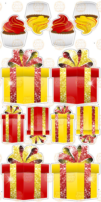 Symmetrical Gift Boxes- Red / Yellow