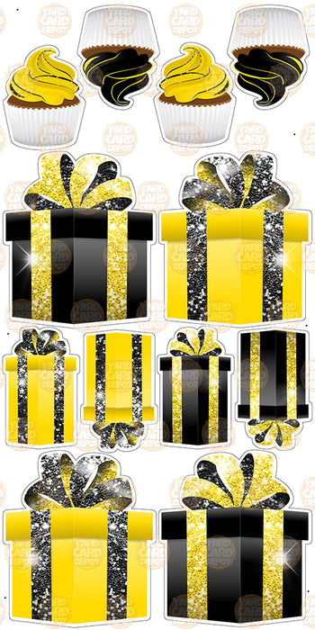 Symmetrical Gift Boxes- Black / Yellow