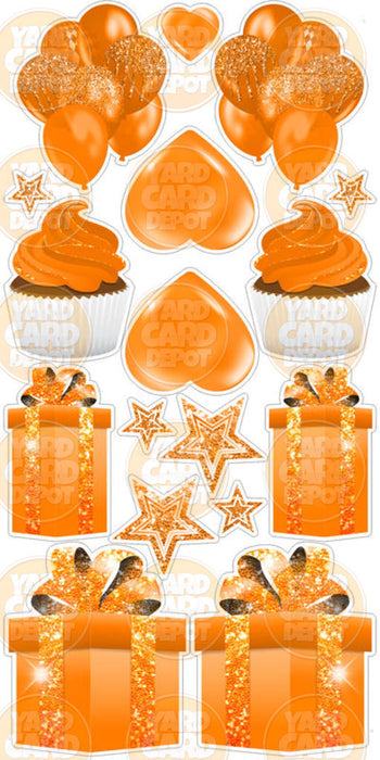 Symmetrical Flair Set - Glitter Orange