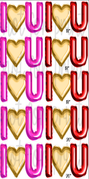 "I Heart You" Balloons 18/20in