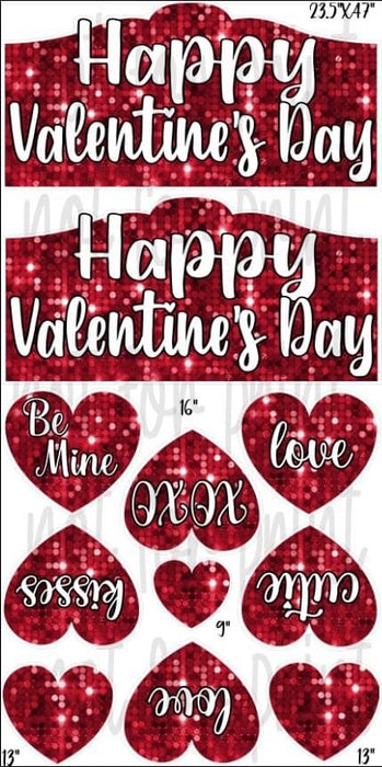 Happy Valentine's Day Marquee Signs- Red Sequin
