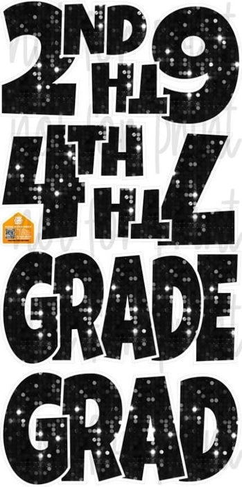 Sequin Black Grade / Grad Set 2 - “EZ Set” 23in Lucky Guy