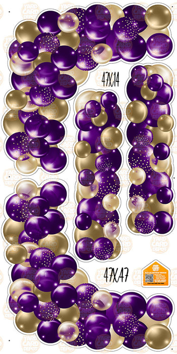 Balloon Columns and Arches- Gold / Dark Purple