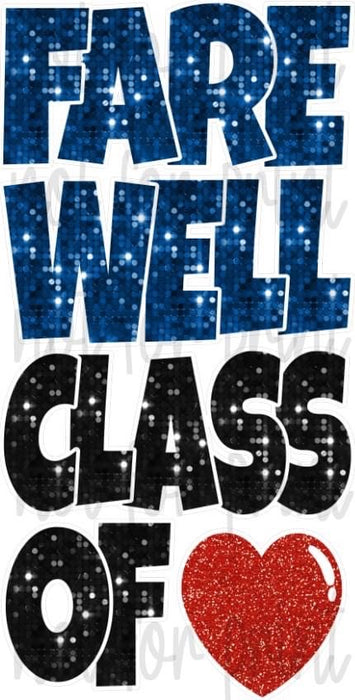 Sequin Blue Farewell Class of “EZ Set” 23in Lucky Guy