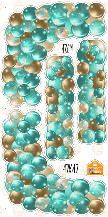 Balloon Columns and Arches- Gold / Teal