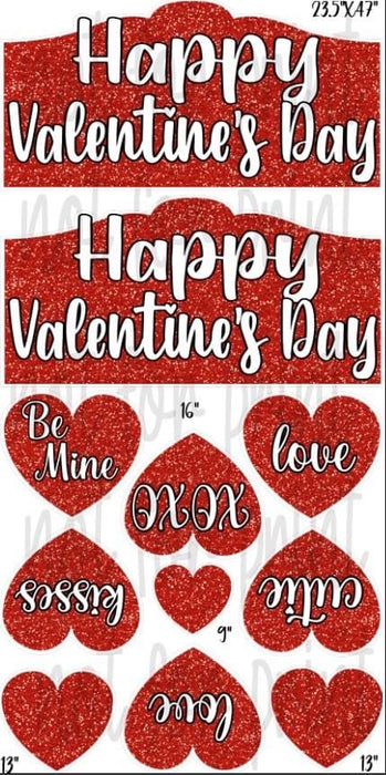 Happy Valentine's Day Marquee Signs- Red Glitter