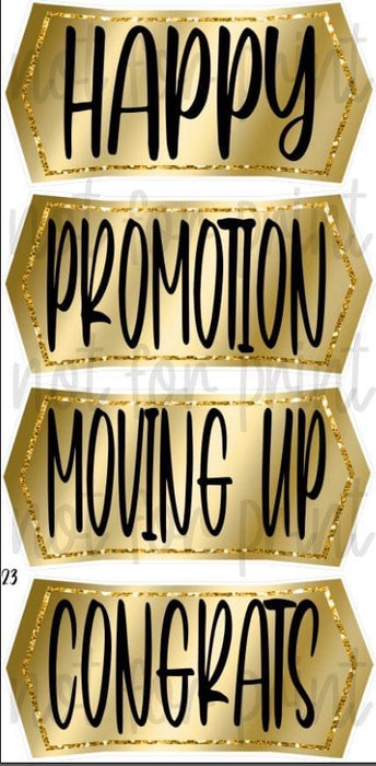 Tiles: Happy Promotion, Moving Up, Congrats Playful Font- Gold