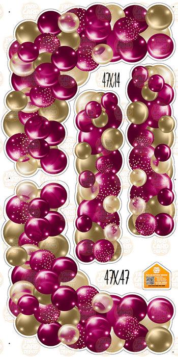 Balloon Columns and Arches- Gold / Raspberry