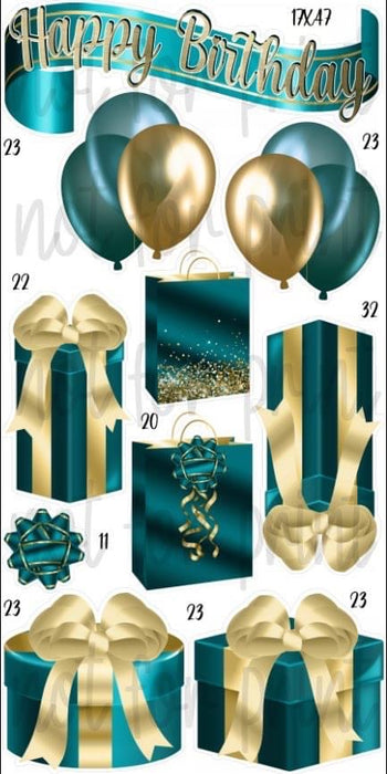 HBD Gift Packs- Teal & Gold