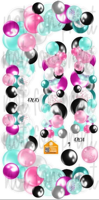 Balloon Columns and Arches- Pink/Teal/Black