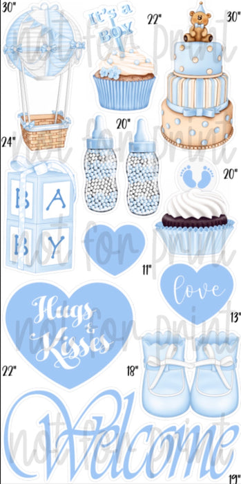 Welcome Baby Hot Air Balloon- Blue