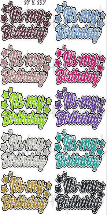 “It’s my Birthday” Glitter- Set 2
