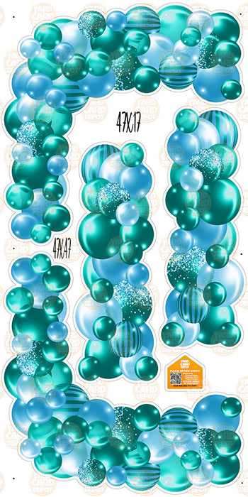 Balloon Columns and Arches- Medium Blue / Teal