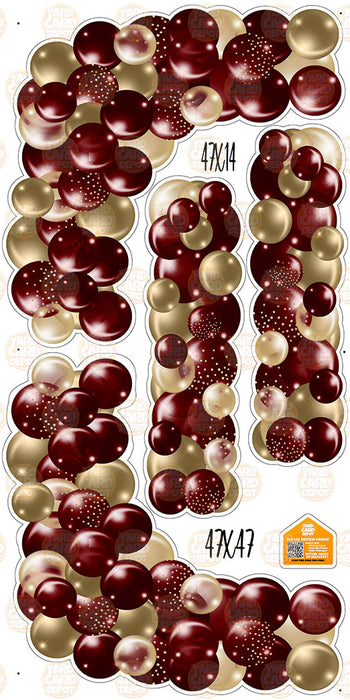 Balloon Columns and Arches- Gold / Maroon