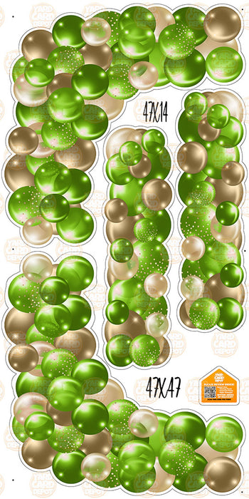 Balloon Columns and Arches- Gold / Lime Green