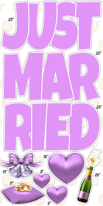 Light Purple "Just Married"- EZ Set 23in Lucky Guy (Choose a fill)