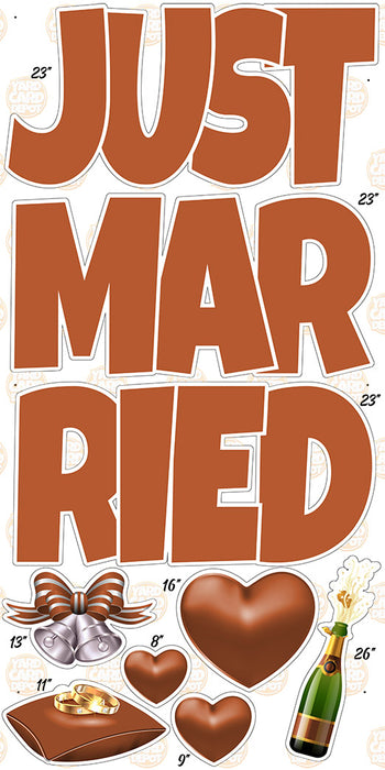 Rust "Just Married"- EZ Set 23in Lucky Guy (Choose a fill)