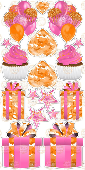 Symmetrical Flair Sheet Camo Hot Pink / Orange