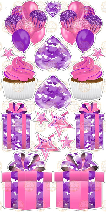 Symmetrical Flair Sheet Camo Hot Pink / Purple