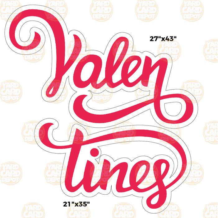 HALF SHEET Valentines Script 2 Piece- Choose a Color