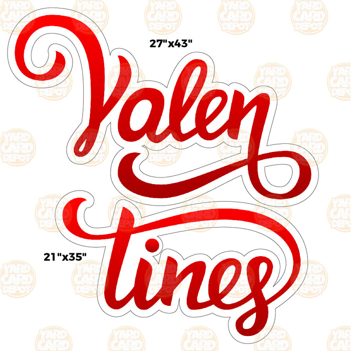 HALF SHEET Valentines Script 2 Piece- Choose a Color