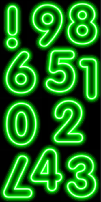 Neon Green / Black - 23in Numbers